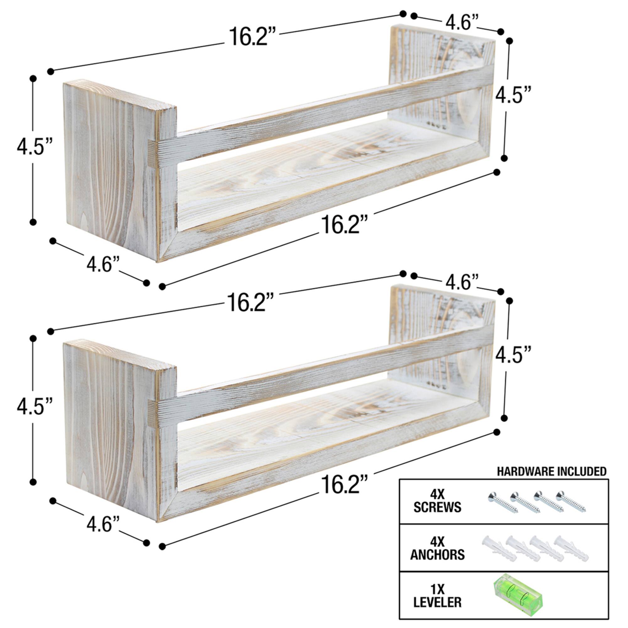 Sorbus 16" Rustic Wood Floating Shelves, 2ct.